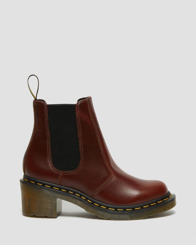 Dr Martens Cadence Læder Hæl Ankelstøvler Dame Brune | DK 45ZUT